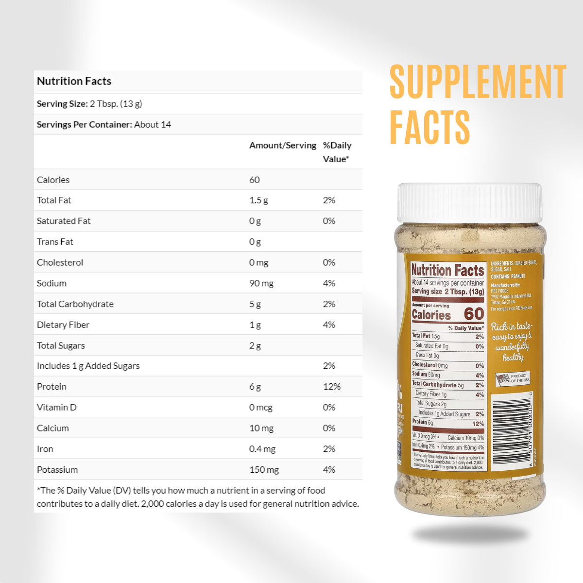 PB2 Foods, The Original PB2 Powdered Peanut Butter, 6.5-32 oz - Ultimate Sup Singapore