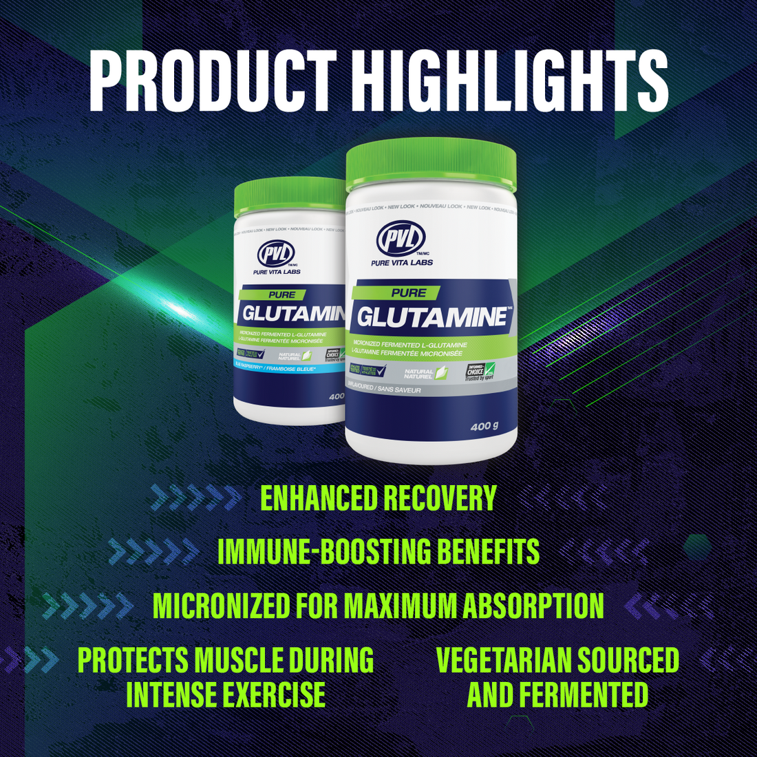PVL, 100% Pure Glutamine – Recovery, 400g - Ultimate Sup Singapore