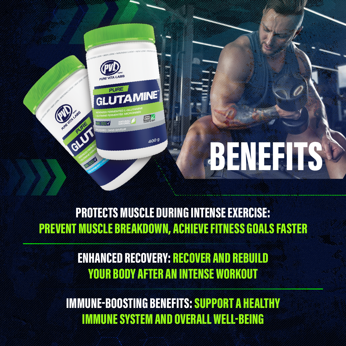 PVL, 100% Pure Glutamine – Recovery, 400g - Ultimate Sup Singapore