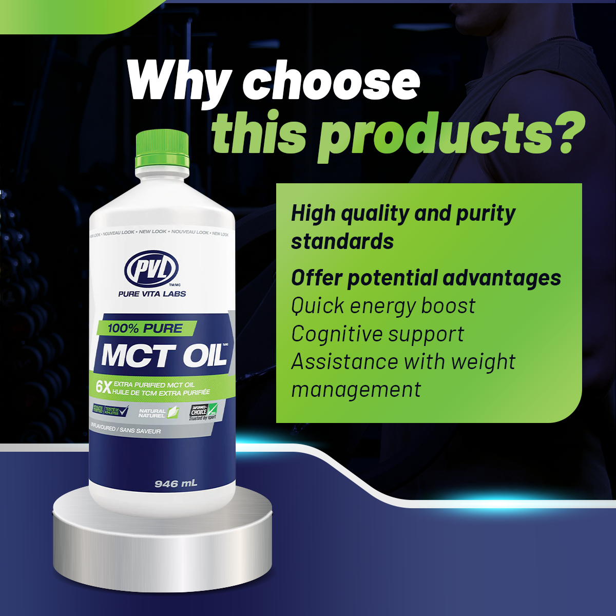 PVL, 100% Pure MCT Oil, 946 ml - Ultimate Sup Singapore