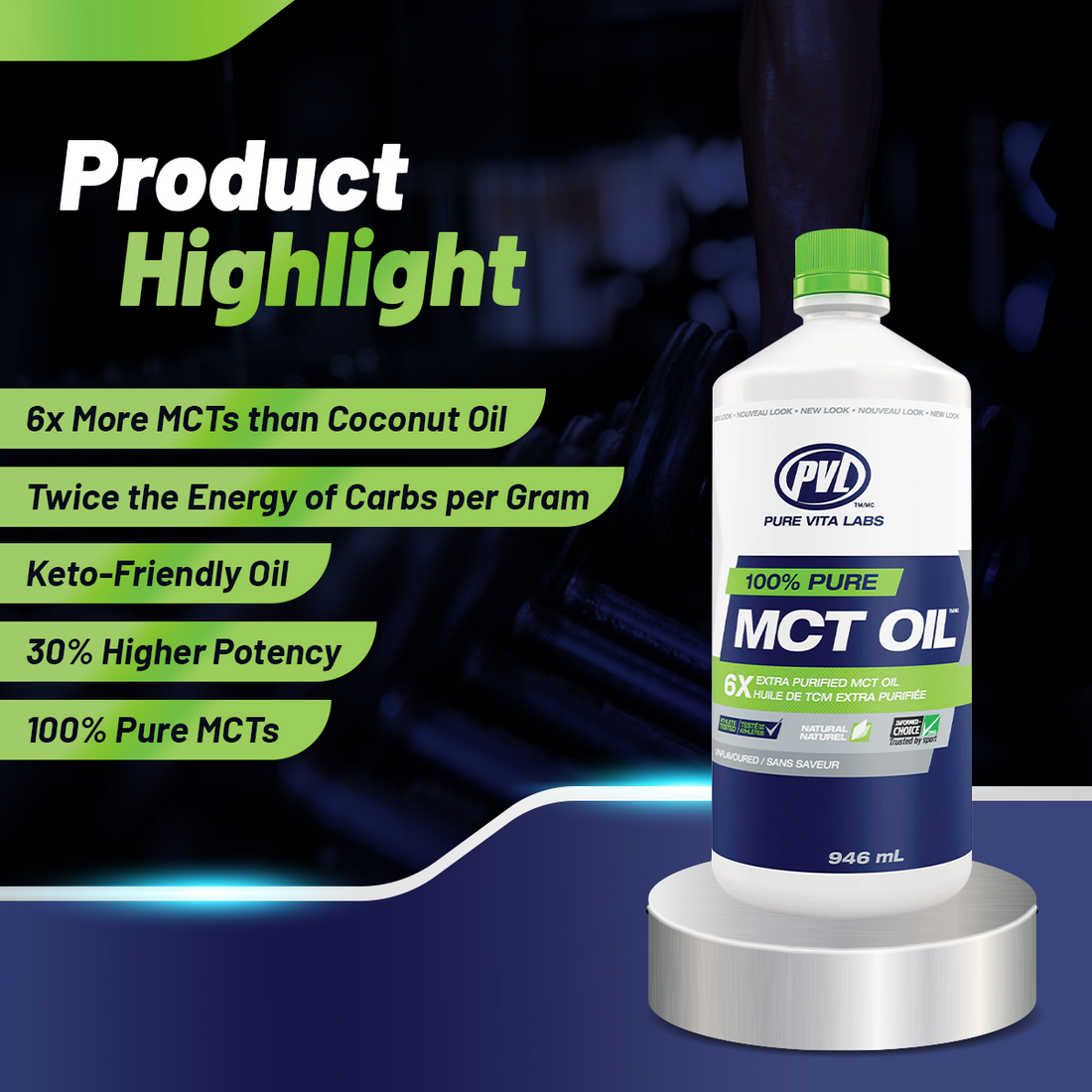 PVL, 100% Pure MCT Oil, 946 ml - Ultimate Sup Singapore