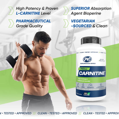 PVL, Carnitine 750 mg – Fat Burner, 90 VegCaps - Ultimate Sup Singapore