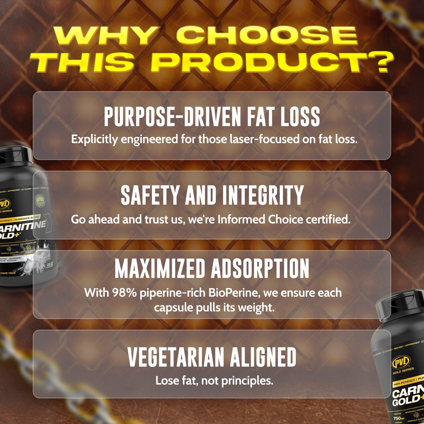 PVL, Carnitine Gold+ L-Carnitine – Fat Burning, 228 Caps - Ultimate Sup Singapore