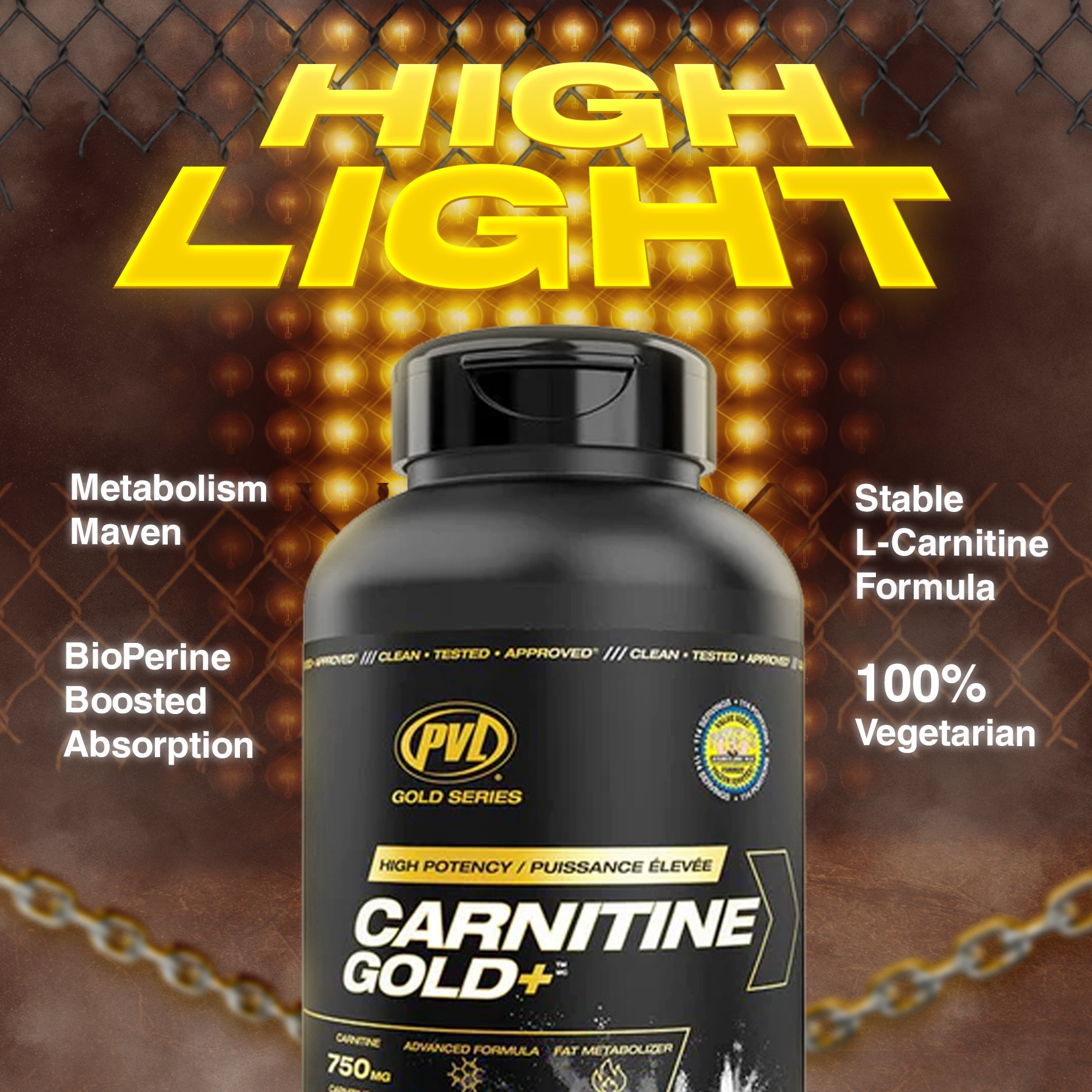 PVL, Carnitine Gold+ L-Carnitine – Fat Burning, 228 Caps – Ultimate Sup