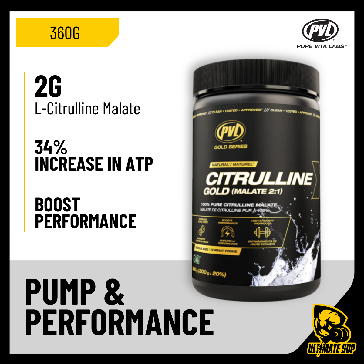 PVL, Citrulline Malate 2:1 – Vascular Function, 360g - Ultimate Sup Singapore