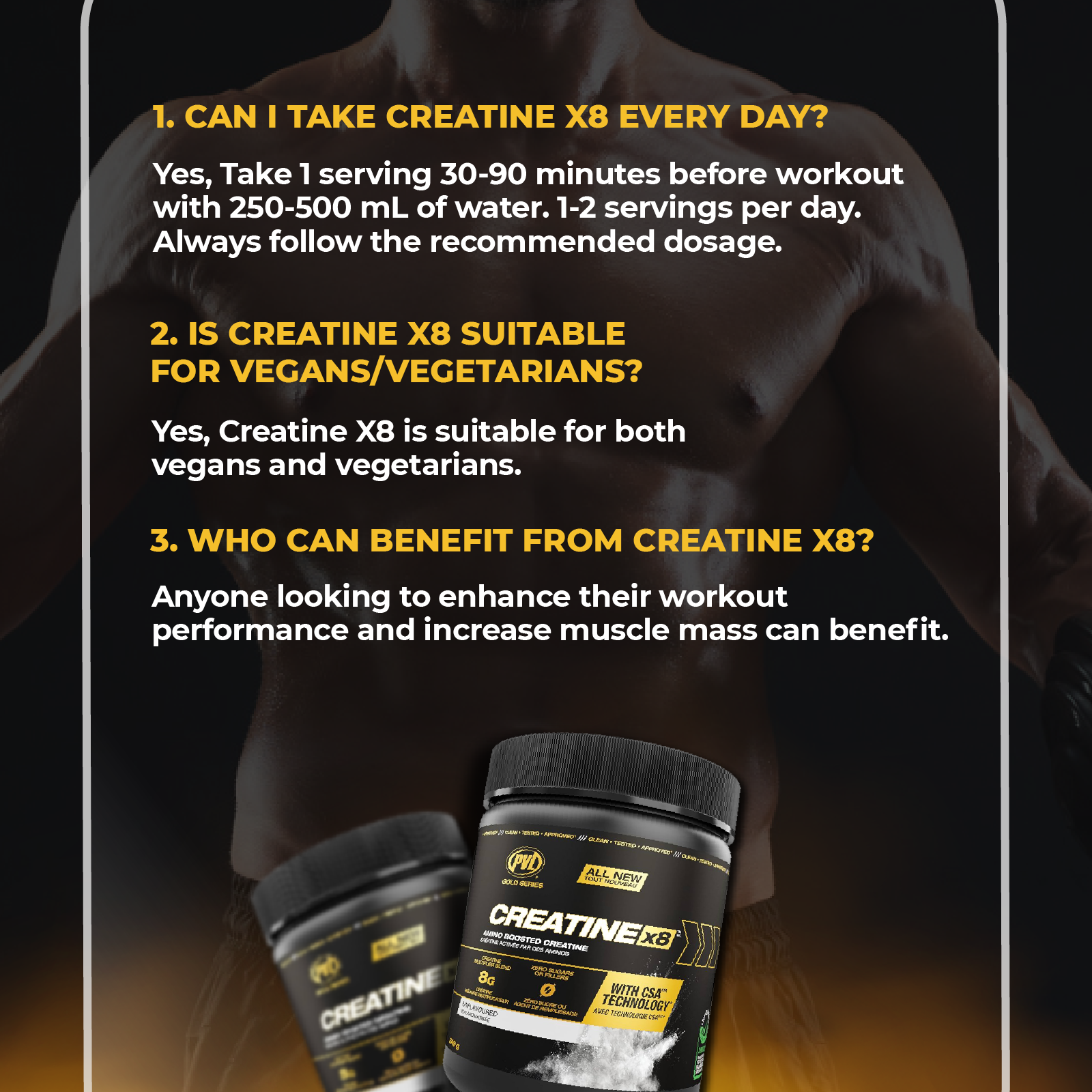 PVL, Creatine X8, 249g - Ultimate Sup Singapore