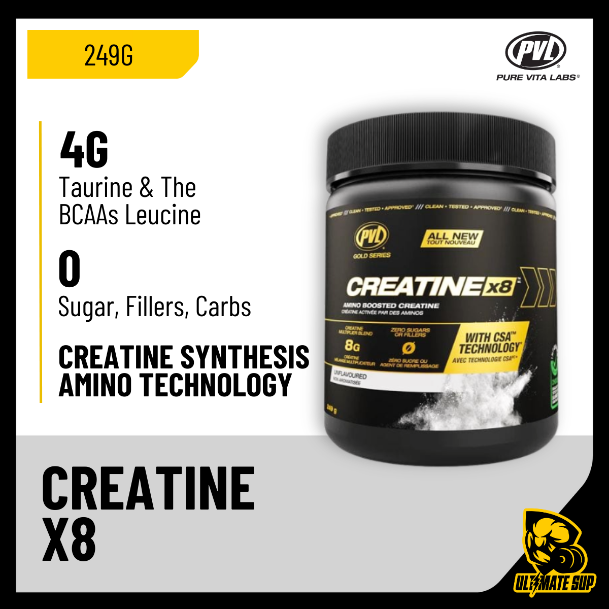 PVL, Creatine X8, 249g - Ultimate Sup Singapore