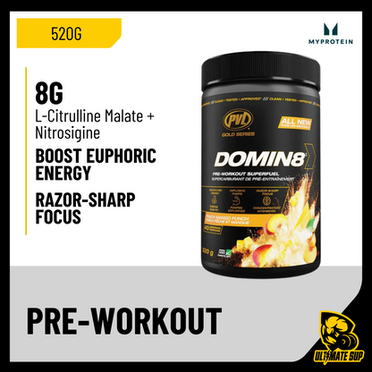 PVL Gold Series Domin8, Pre Workout, 520g - Ultimate Sup Singapore
