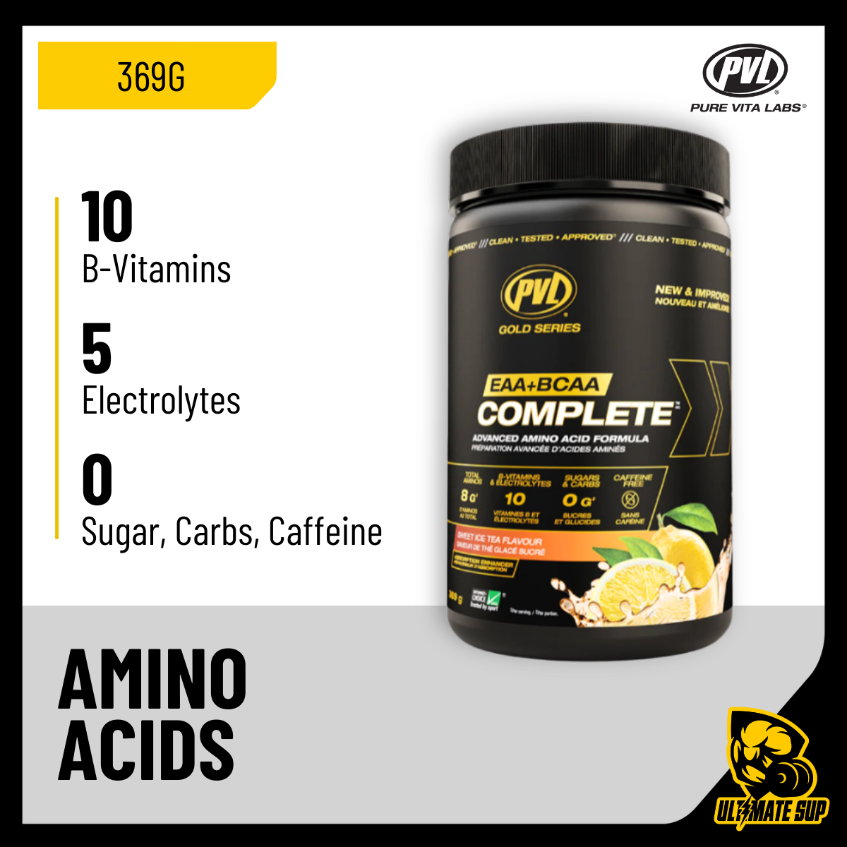 PVL, Gold Series EAA + BCAA Complete, 369g - Ultimate Sup Singapore