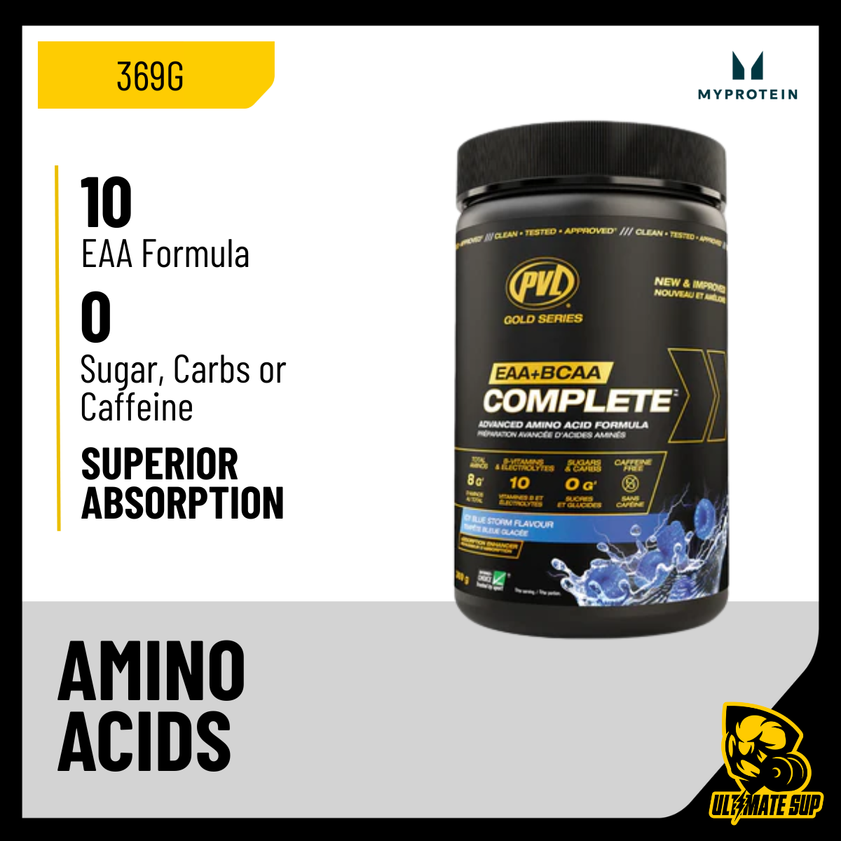 PVL, Gold Series EAA + BCAA Complete, 369g - Ultimate Sup Singapore