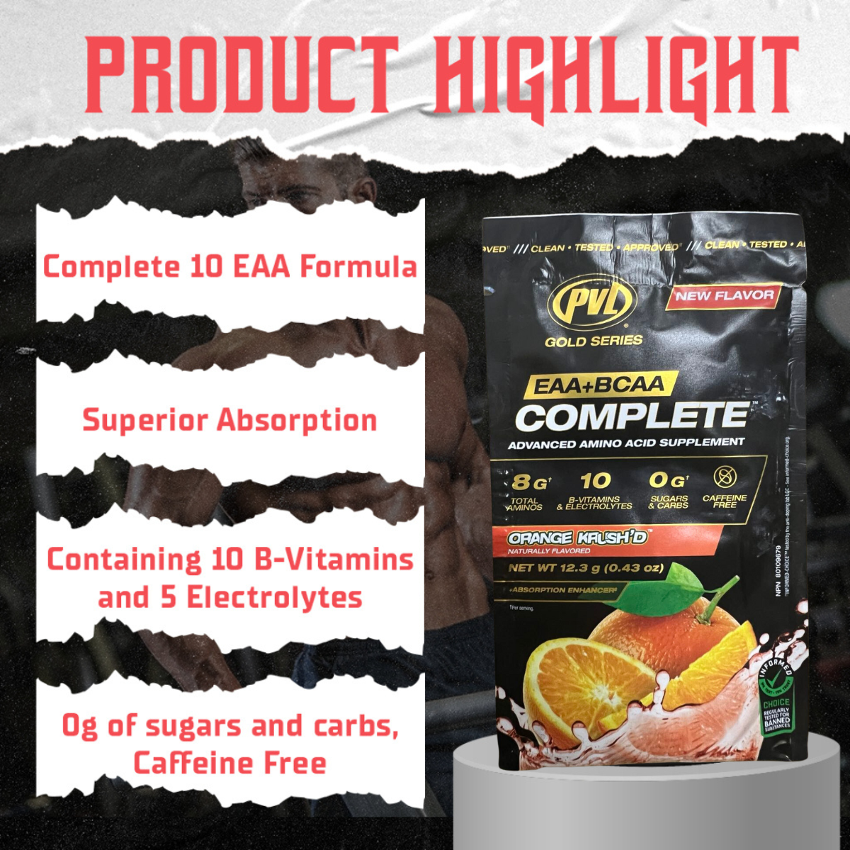 PVL Gold Series, EAA + BCAA Complete, 390g - Ultimate Sup Singapore