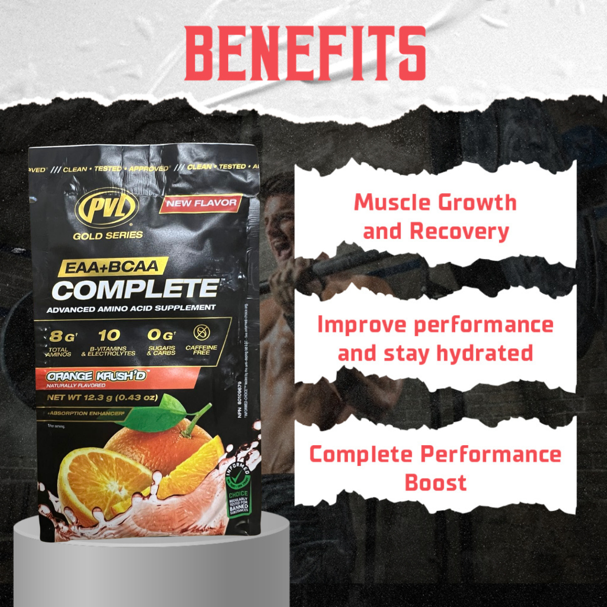 PVL Gold Series, EAA + BCAA Complete, 390g - Ultimate Sup Singapore