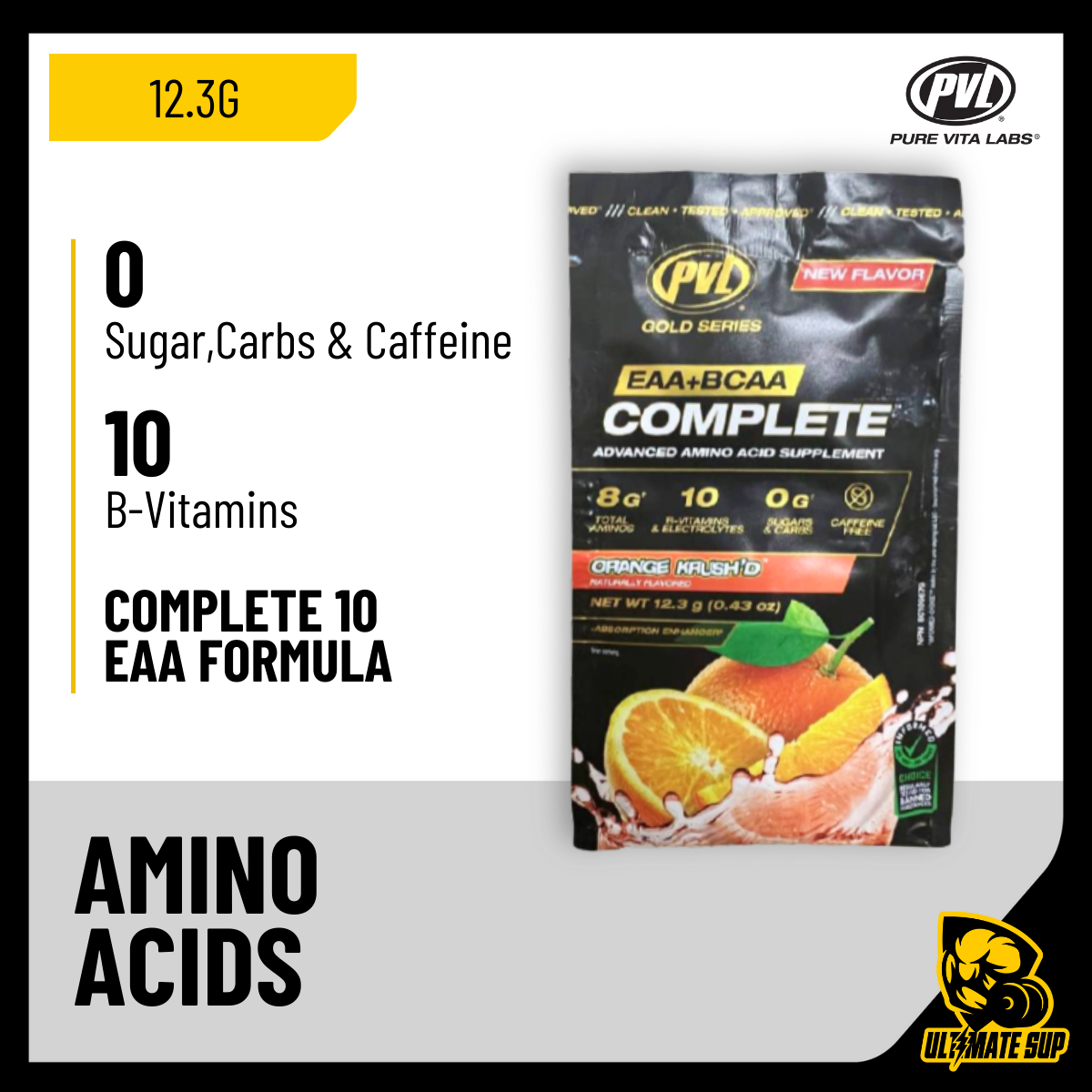 PVL Gold Series, EAA + BCAA Complete, 390g - Ultimate Sup Singapore