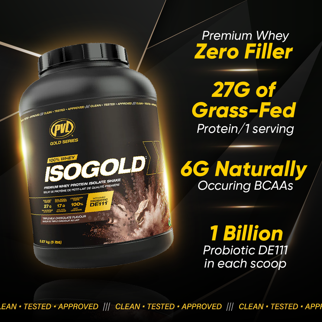 PVL Gold Series, Iso Gold - Whey Protein Isolate, 2-5 lbs - Ultimate Sup Singapore