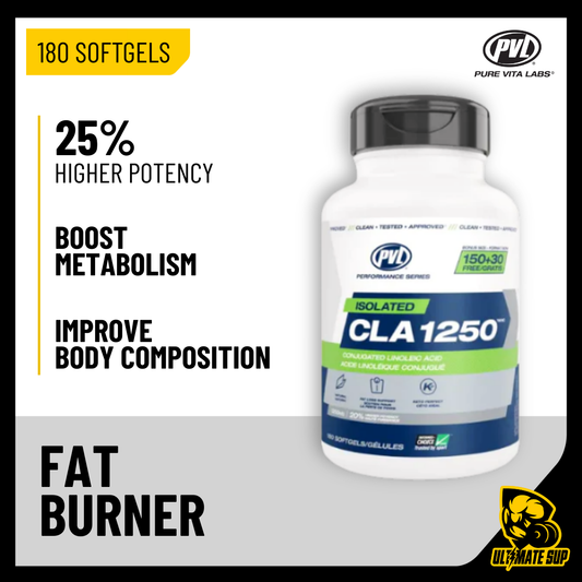 PVL, Isolated CLA 1250 – Fat Burner, 180 Softgels - Ultimate Sup Singapore