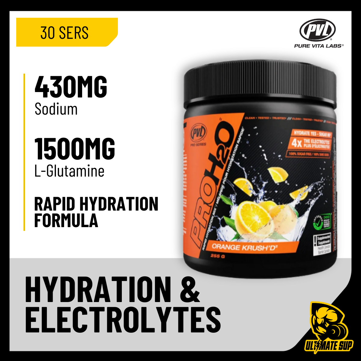 PVL, PROH2O Rapid Hydration Mix, 30 Sers - Ultimate Sup Singapore