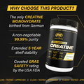 PVL 100% German Creapure Creatine Monohydrate, 48 - 86 Sers, 240 - 410g - Ultimate Sup Singapore