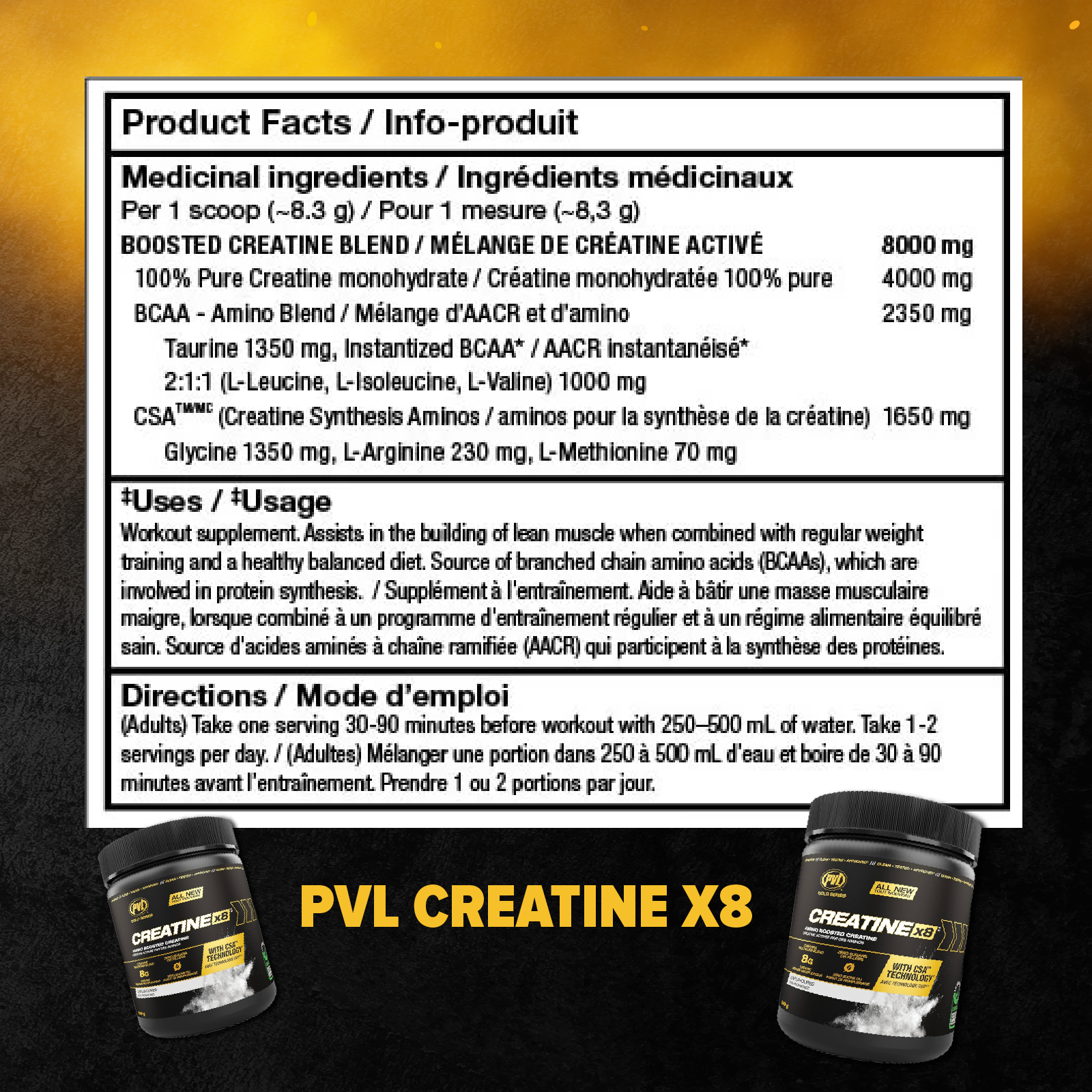 PVL Gold Series Creatine X8, 249g - Ultimate Sup Singapore