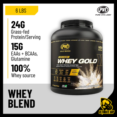 PVL Gold Series, Gold Whey Protein Powder, 6 lb (2.72 kg) - Ultimate Sup Singapore