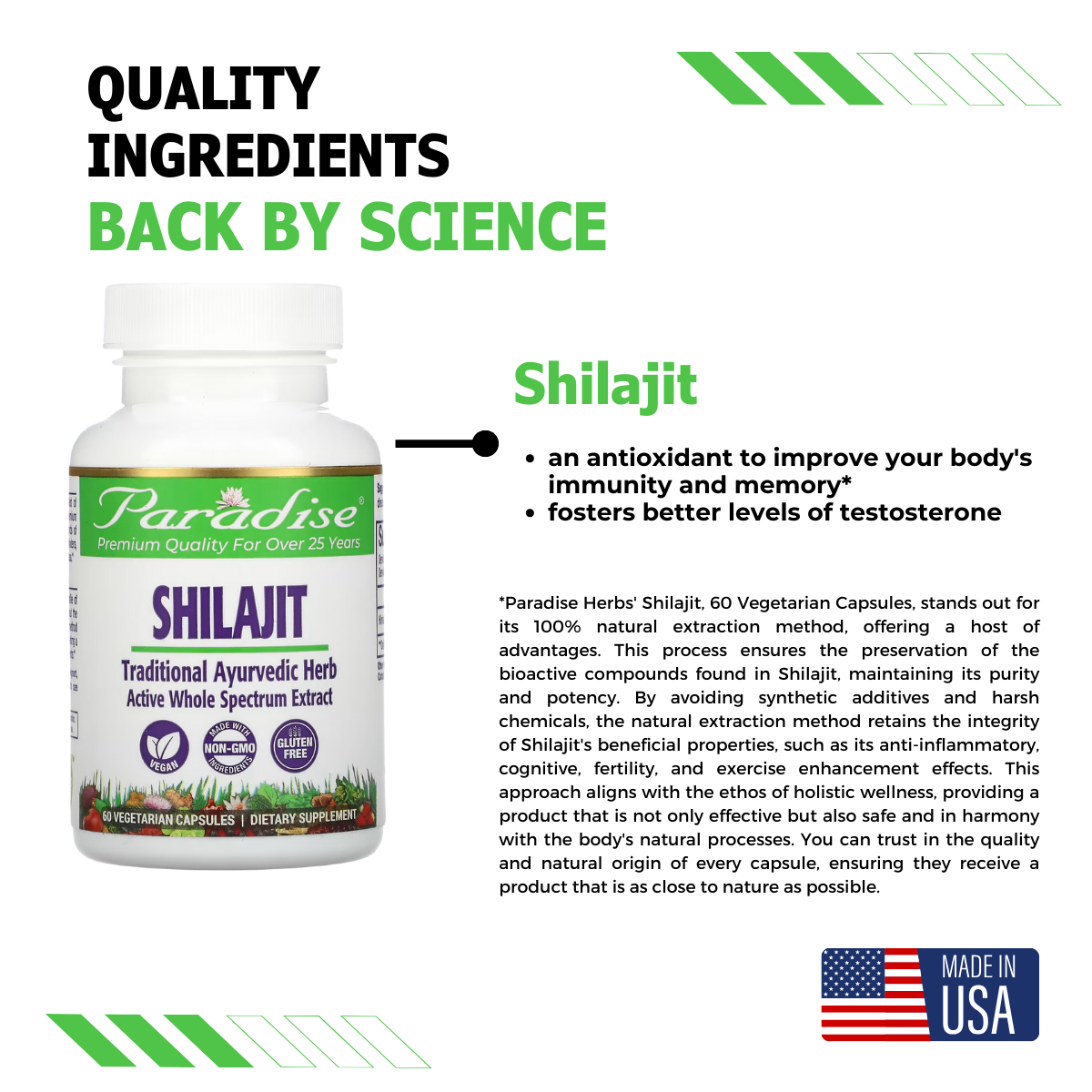 Paradise Herbs, Shilajit, 60 Vegetarian Capsules - Ultimate Sup Singapore