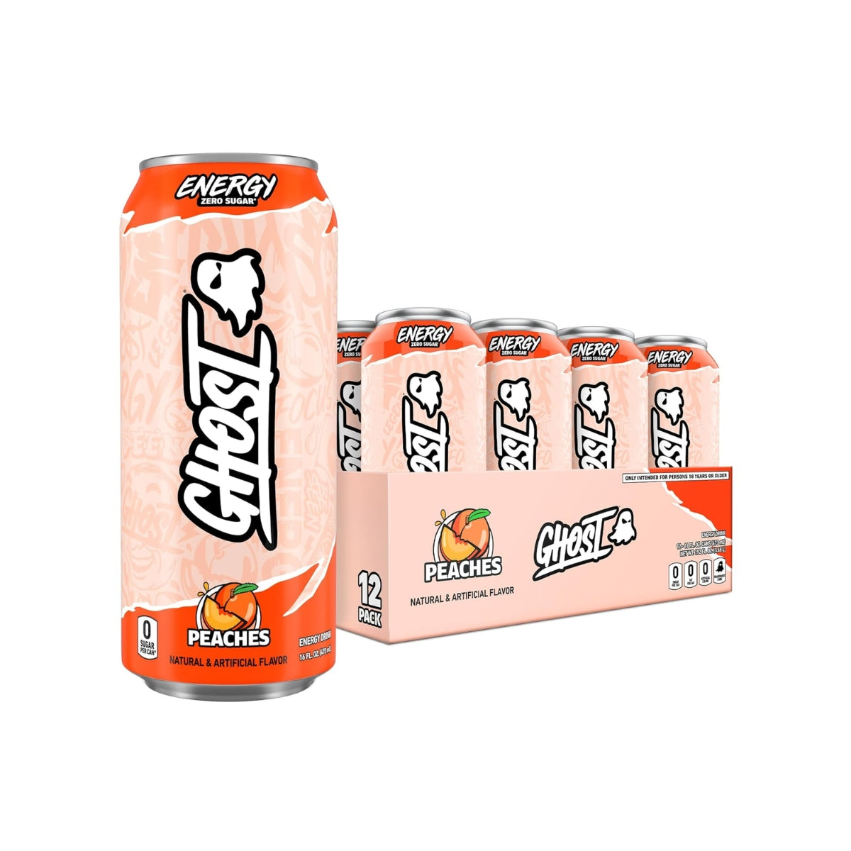 GHOST, Energy Drink, 200mg Caffeine, 12 Cans