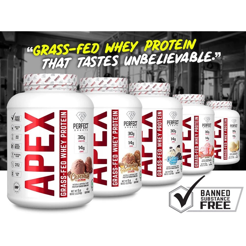 Perfect Sports, Apex Grass Fed 100% Pure Whey Protein Concentrate, 5lbs Choco EXP 31/8/2025 - Ultimate Sup Singapore