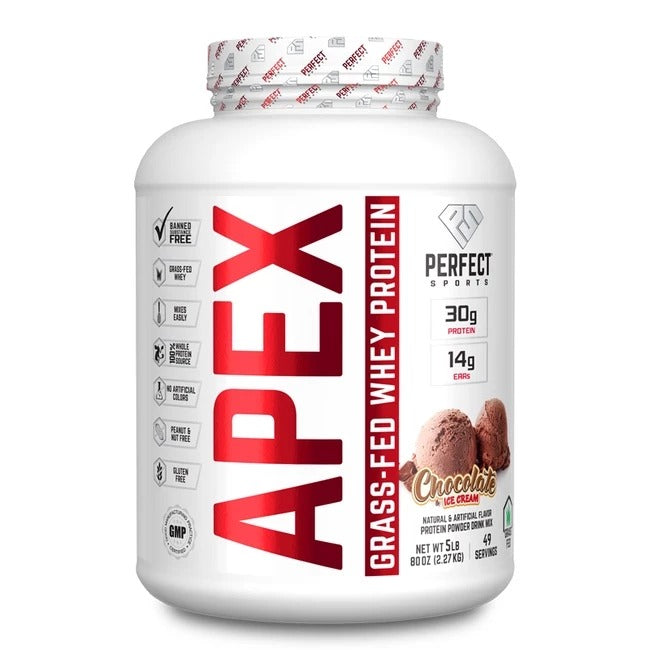 Perfect Sports, Apex Grass Fed 100% Pure Whey Protein Concentrate, 5lbs Choco EXP 31/8/2025 - Ultimate Sup Singapore