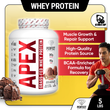 Perfect Sports Apex Grass-Fed 100% Pure Whey Protein Concentrate | No Artificial Colors, Dyes or Fillers | Peanut & Nut - Ultimate Sup Singapore