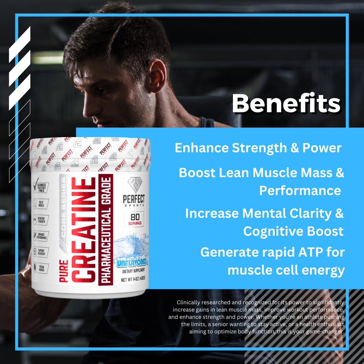 Perfect Sports, Creatine Vegan-Source, 80 Sers (400g) - Ultimate Sup Singapore