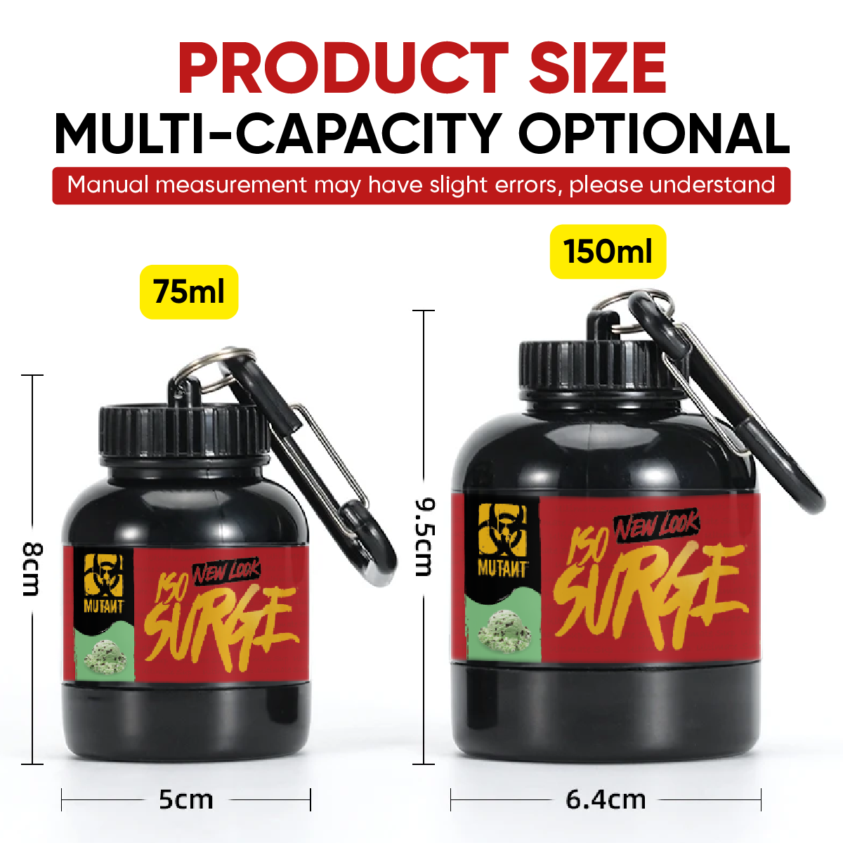 Powder Container Keychains, 75-150ml - Ultimate Sup Singapore