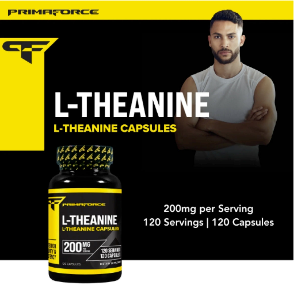 PrimaForce, L-Theanine, Supports Attention, Calm & Sleep Quality, 200mg, 120 Caps - Ultimate Sup Singapore