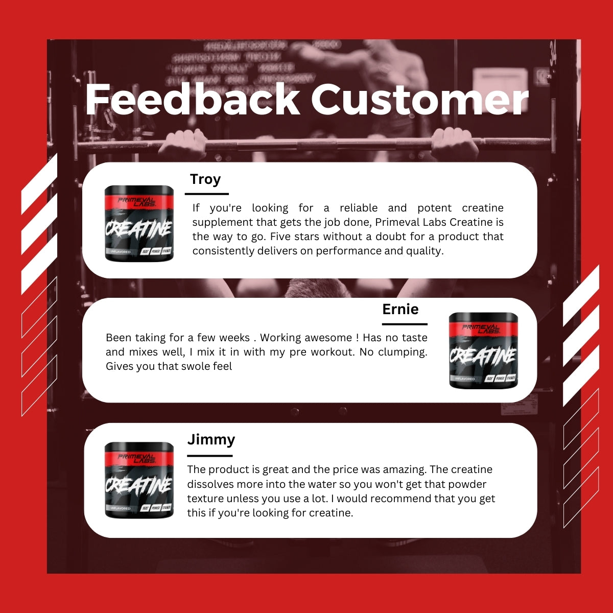 Primeval Labs, Creatine Monohydrate, Build Muscle, Unflavoured, 60 servings, 300g - Ultimate Sup Singapore