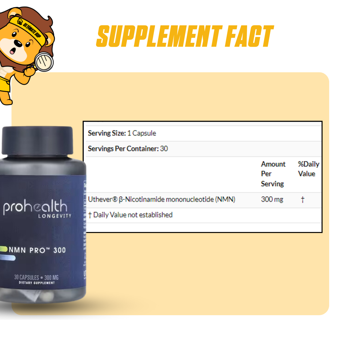 ProHealth Longevity, NMN Pro 300 - Anti-Aging Effects, Longevity Support, 150 mg, 60 Caps - Ultimate Sup Singapore