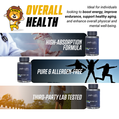 ProHealth Longevity, NMN Pro 300 - Anti-Aging Effects, Longevity Support, 150 mg, 60 Caps - Ultimate Sup Singapore
