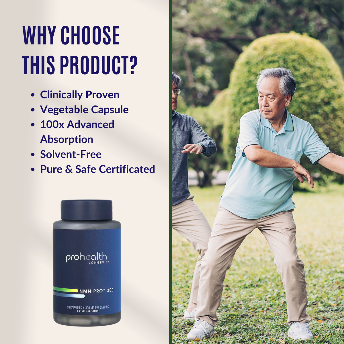 ProHealth Longevity, NMN Pro 300, Anti Aging, Improved Brain & Cognitive Function, 300 mg, 90 Capsules - Ultimate Sup Singapore