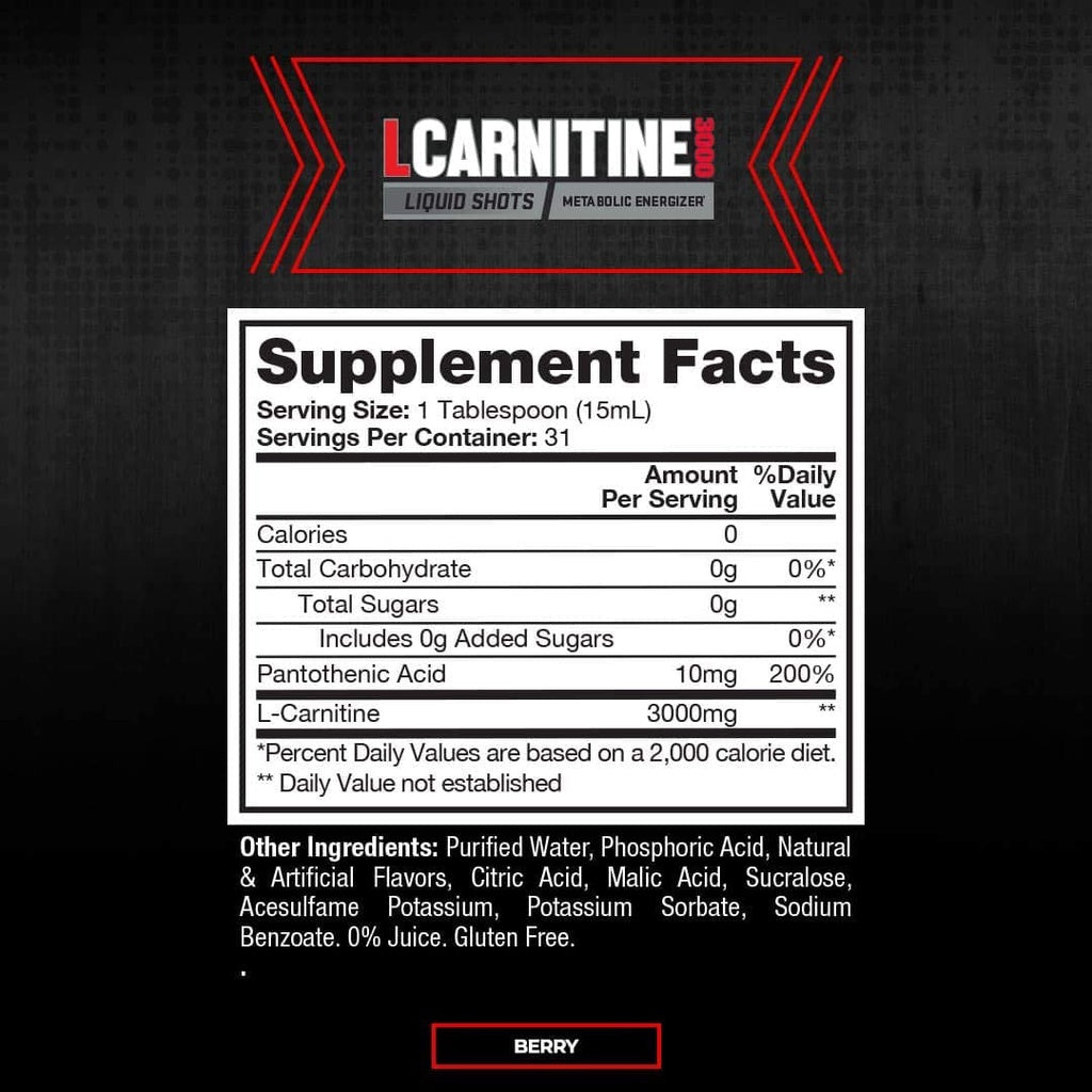 ProSupps, L Carnitine 3000 Liquid Shots, 16 fl oz - Ultimate Sup Singapore