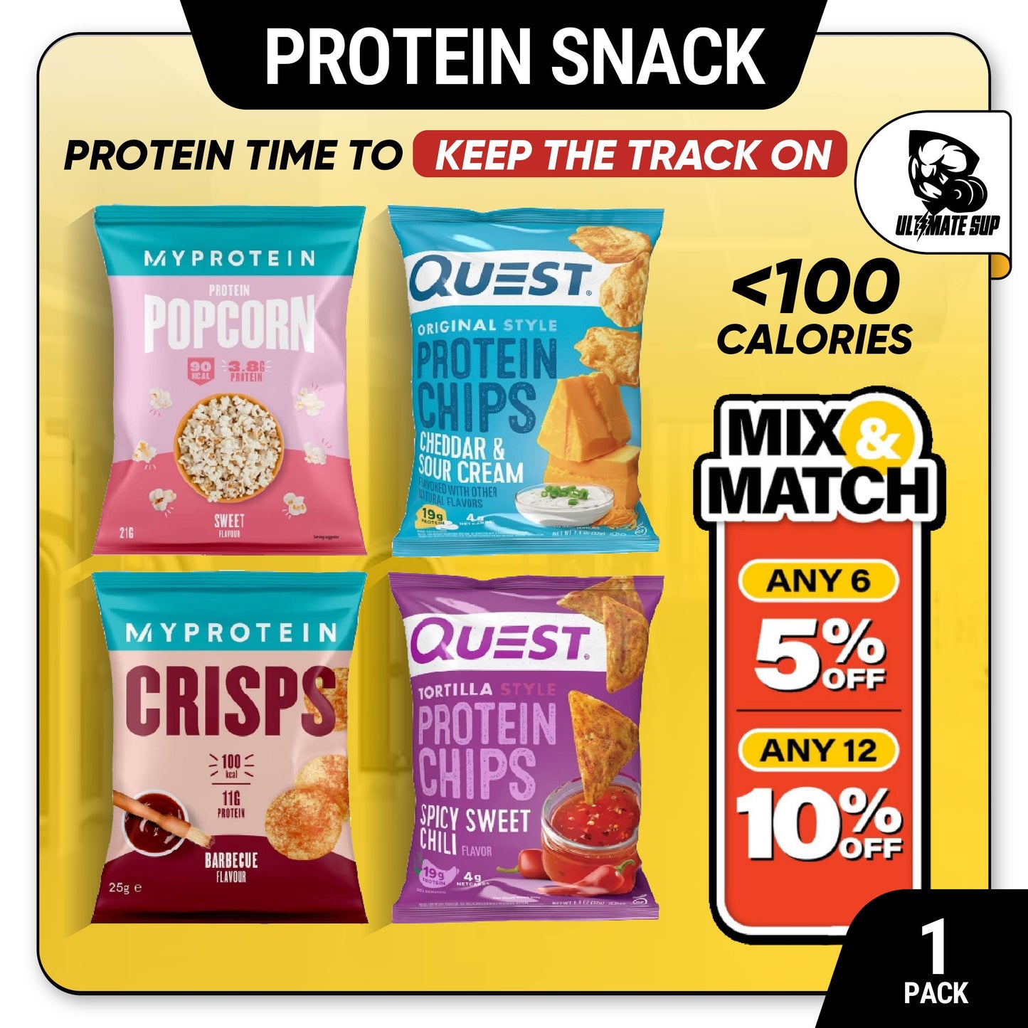 Protein Snack | Various Brands and Assorted Flavors | 1 pack - Ultimate Sup Singapore