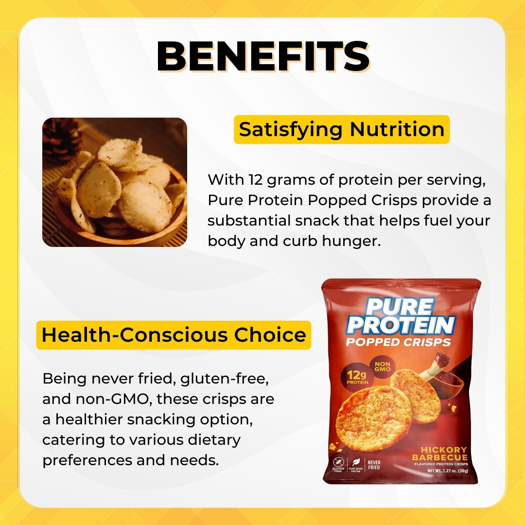 Pure Protein Popped Crisps, 12g Protein, Low Sugar, Healthy Snack, Gluten Free, Non-GMO, Various Flavors, 3-12 packs - Ultimate Sup Singapore