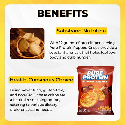 Pure Protein Popped Crisps, 12g Protein, Low Sugar, Healthy Snack, Gluten Free, Non-GMO, Various Flavors, 3-12 packs - Ultimate Sup Singapore