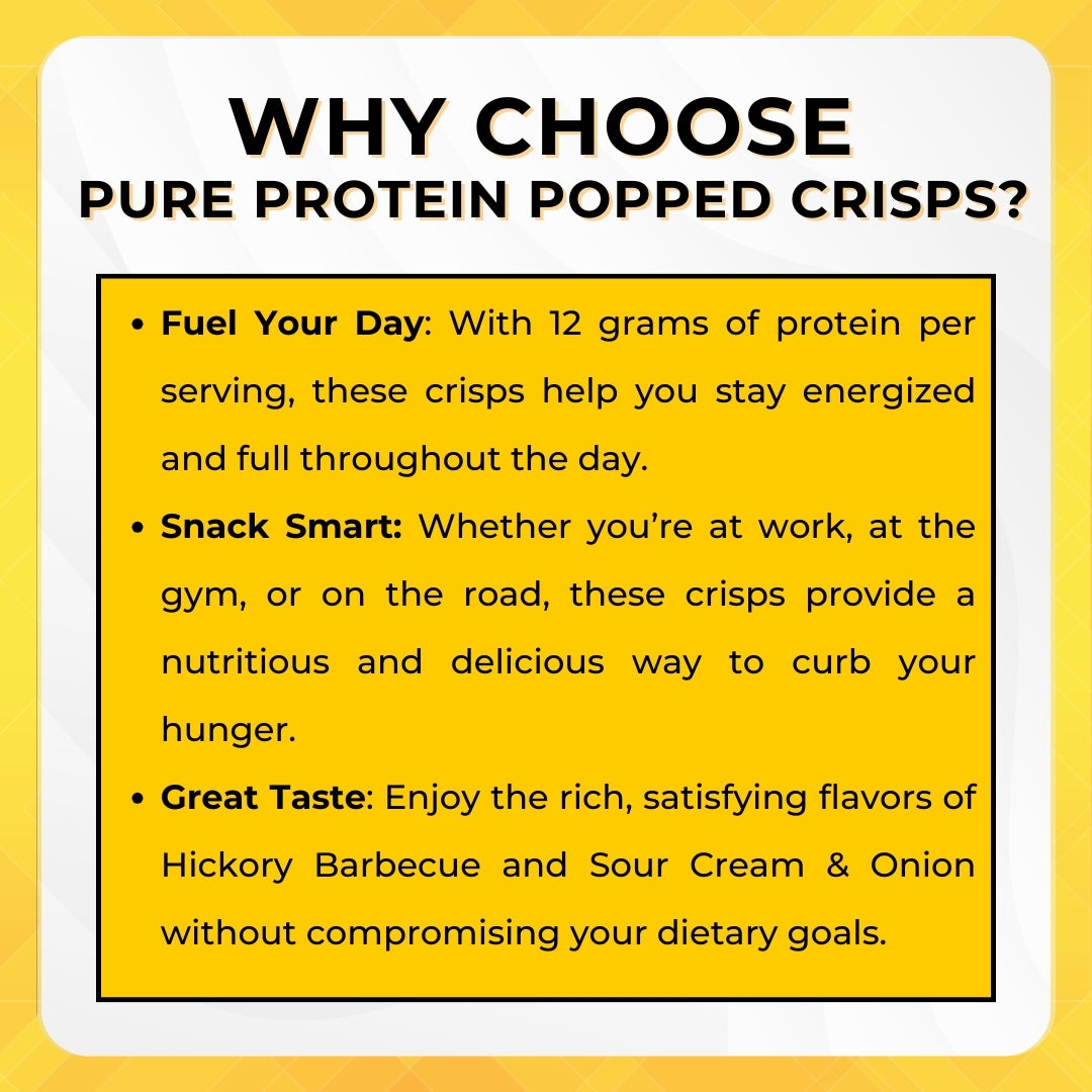 Pure Protein Popped Crisps, 12g Protein, Low Sugar, Healthy Snack, Gluten Free, Non-GMO, Various Flavors, 3-12 packs - Ultimate Sup Singapore