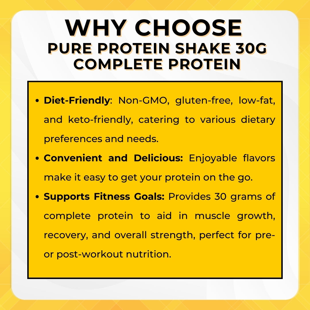 Pure Protein Shake, 30g Protein, Support Muscle, Vitamins, Keto Friendly, Various Flavors, 3-12 packs - Ultimate Sup Singapore