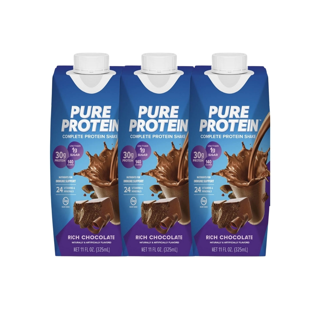 Pure Protein Shake, 30g Protein, Support Muscle, Vitamins, Keto Friendly, Various Flavors, 3-12 packs - Ultimate Sup Singapore