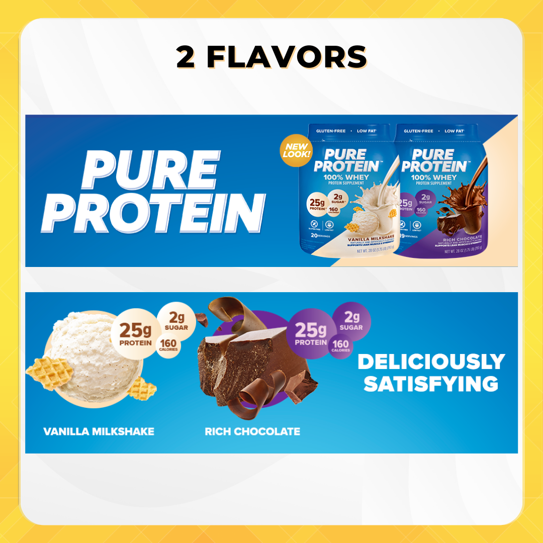 Pure Protein Shake, 30g Protein, Support Muscle, Vitamins, Keto Friendly, Various Flavors, 3-12 packs - Ultimate Sup Singapore