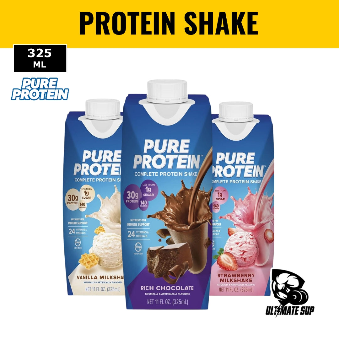 Pure Protein Shake, 30g Protein, Support Muscle, Vitamins, Keto Friendly, Various Flavors, 3-12 packs - Ultimate Sup Singapore