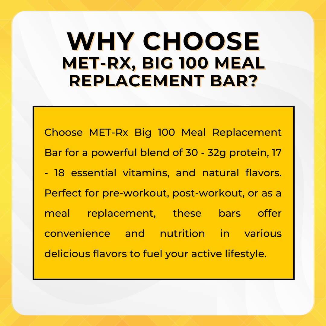 MET-Rx Big 100 Protein Bars, Meal Replacement, 3-9 bars - Ultimate Sup Singapore