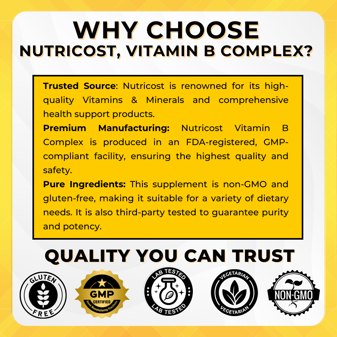 Nutricost, Vitamin B Complex, 462 mg, 120-240 Capsules - Ultimate Sup Singapore