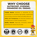 Nutricost, Evening Primrose Oil, Skin Health, Supports Women's Health, 1,300 mg, 120 Softgels - Ultimate Sup Singapore