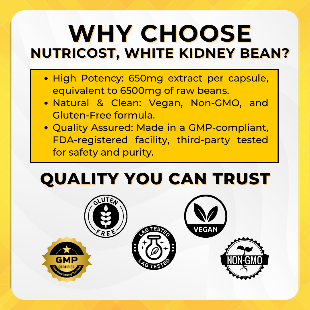 Nutricost, White Kidney Bean, 6500 mg, 120 Capsules - Ultimate Sup Singapore