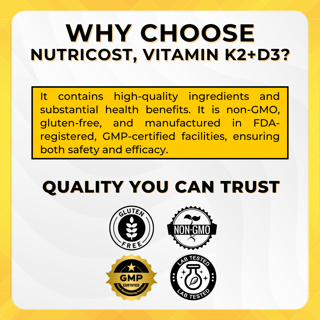 Nutricost, Vitamin K2 + Vitamin D3, 120 Softgels - Ultimate Sup Singapore