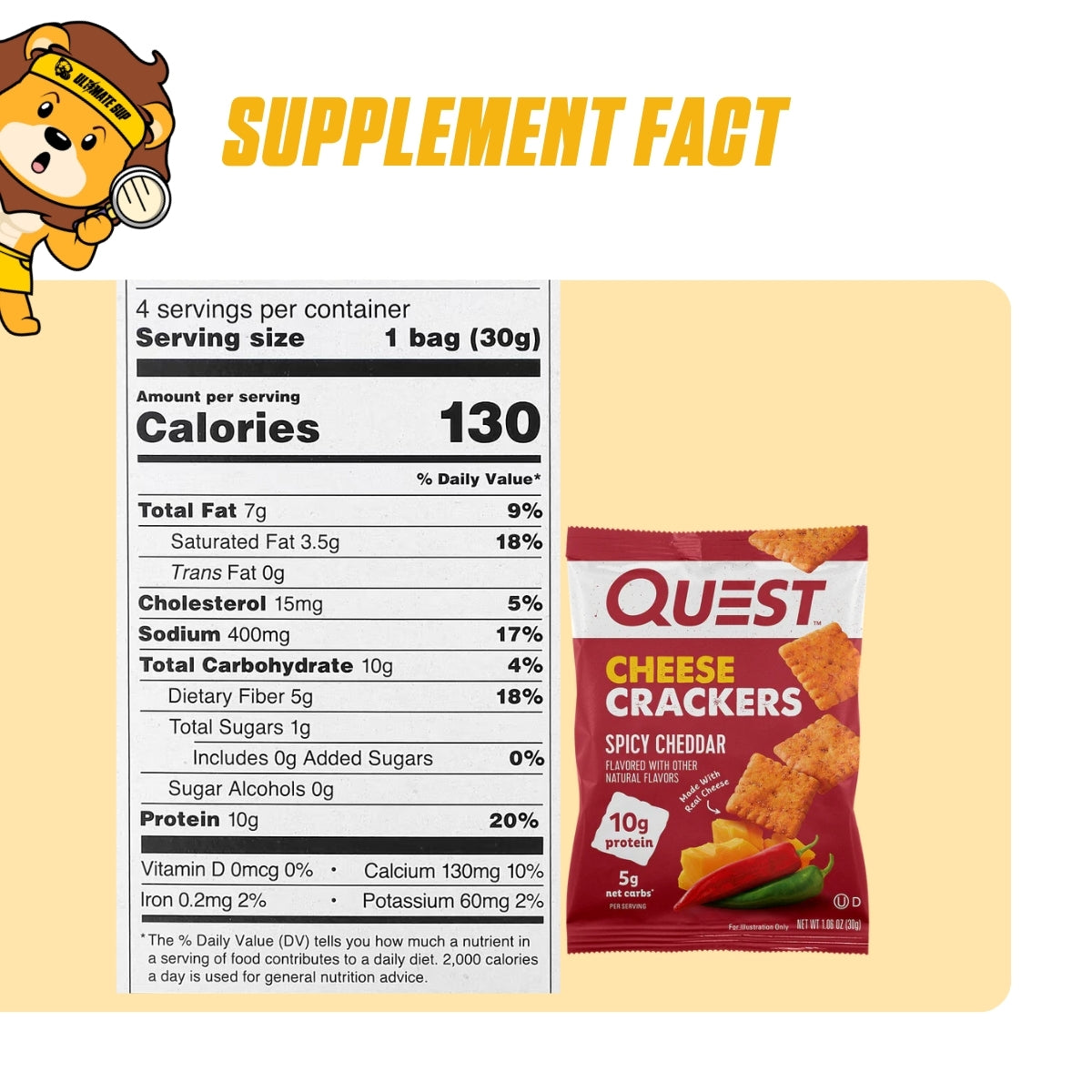 Quest Nutrition, Cheese Crackers, Protein Snacks, Various Flavors, 4 bags - Ultimate Sup Singapore